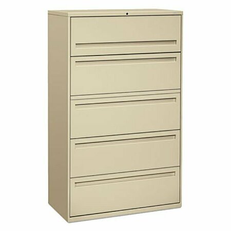 HON 795LL 700 Series 42'' x 19 1/4'' x 67'' Putty Five-Drawer Metal Lateral File Cabinet 328HON795LL